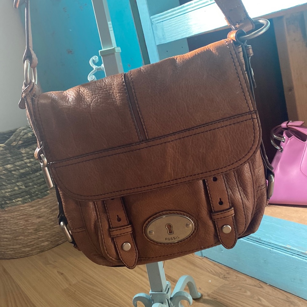 Fossil Leather Crossbody Bag Brown